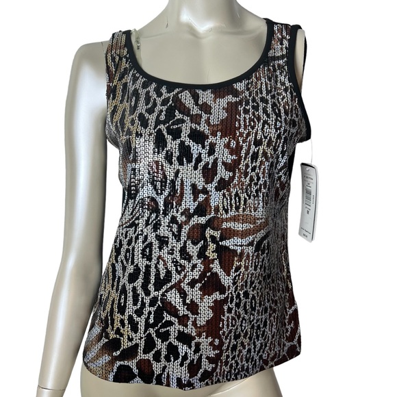 Nygard Brown Sequence Animal Print Sleeveless Top - Picture 11 of 11